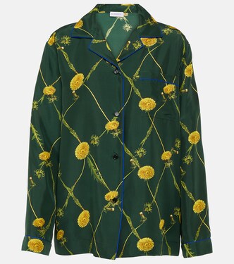 Floral silk poplin pajama shirt | Burberry