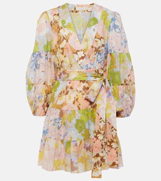 Pop floral cotton wrap dress | Zimmermann