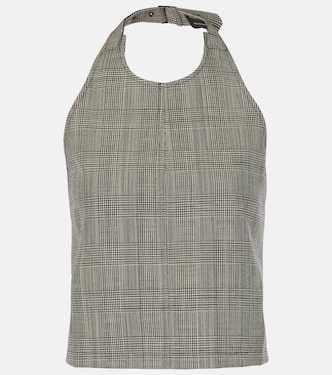Prince of Wales check open-back wool top | Wardrobe.NYC