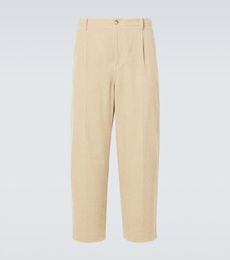 Pleated cotton straight pants | Frame