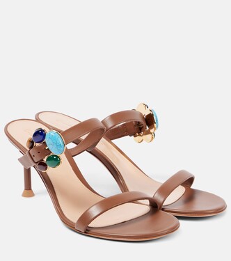 70 buckle-detail leather mules | Gianvito Rossi