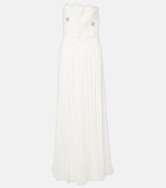 Adamaris embellished floral strapless gown | Costarellos