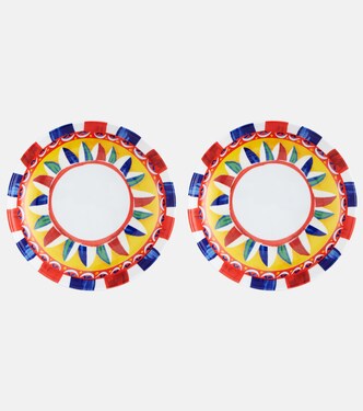 Set of 2 porcelain soup plates | Dolce&Gabbana Casa
