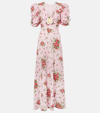 Robe de cocktail en soie à fleurs | Rodarte