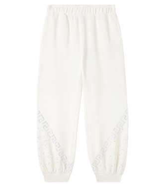 Greca cotton fleece sweatpants | Versace Kids