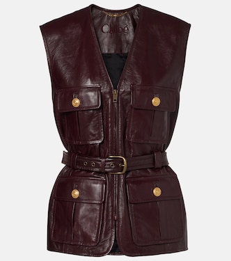 Belted leather vest | Chloé