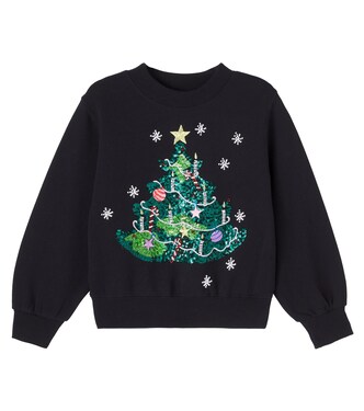 Sequined cotton jersey sweatshirt  | Molo