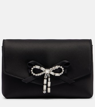 Soft Bow Mini embellished satin clutch | Jimmy Choo