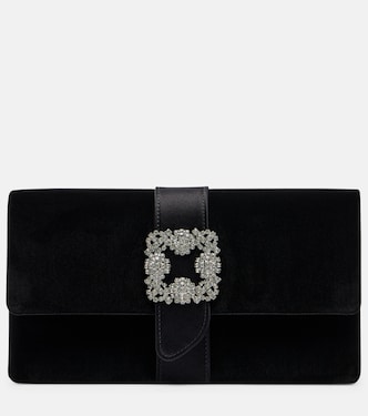 Clutch Capri de terciopelo adornado | Manolo Blahnik