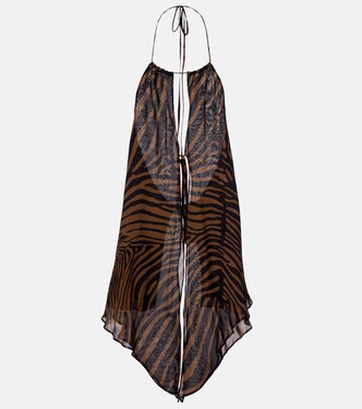 Printed asymmetric halterneck top  | Blumarine