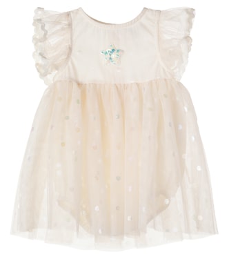 Baby embellished polka-dot tulle dress | Bebe Organic