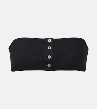 Ribbed-knit bandeau bikini top | Toteme