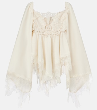 Embroidered lace-trimmed blouse | Blumarine