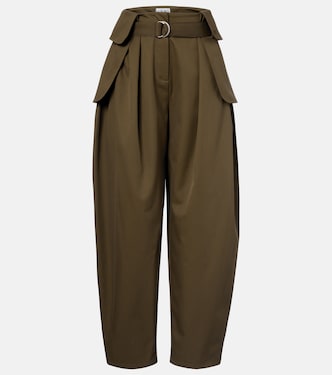Double L cotton and silk barrel-leg pants | Loewe