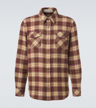 Plaid cashmere shirt with sunstone | God's True Cashmere