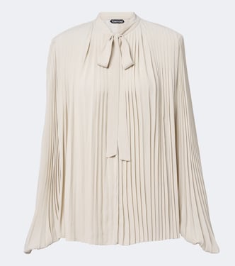 Plissé crêpe de chine blouse | Tom Ford