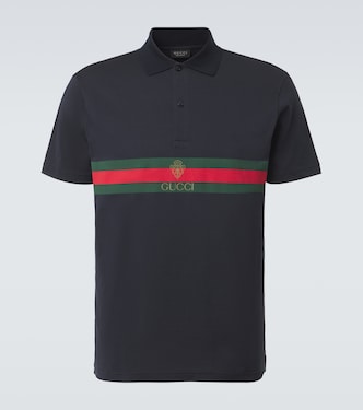 Polo de jersey de algodón con Web | Gucci