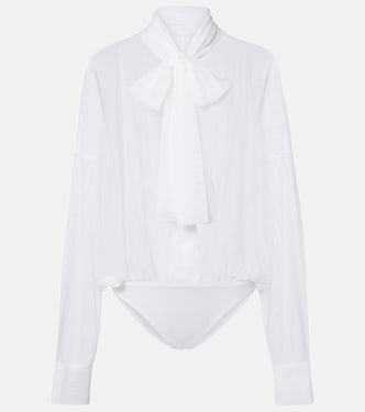 Oversized bow-detail bodysuit | Norma Kamali