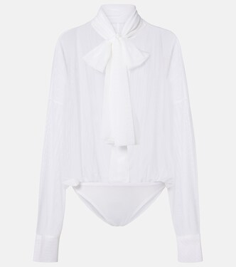 Oversized bow-detail bodysuit | Norma Kamali