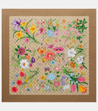 GG floral silk twill scarf | Gucci