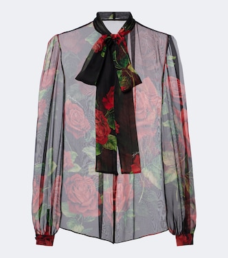 Floral sheer silk chiffon blouse | Dolce&Gabbana