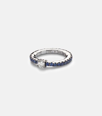 Bague Stretchy en or blanc 18 ct, diamants et saphirs | Bucherer Fine Jewellery