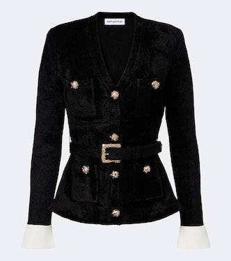 Belted embellished chenille jacket | Self-Portrait