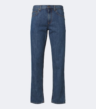 Leather-trimmed straight jeans | Burberry