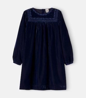 Kleid Pimousse aus Samt mit Stickerei | Bonton