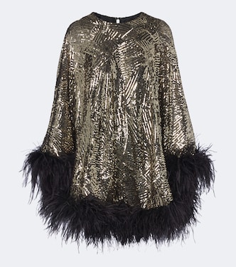Vegas Disco feather-trimmed minidress | Taller Marmo