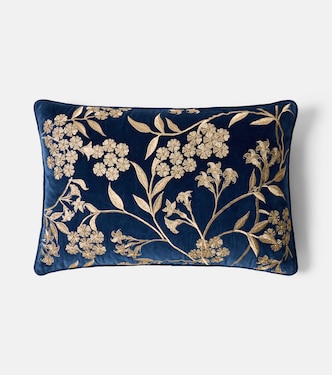 Embroidered cotton velvet cushion | Les-Ottomans