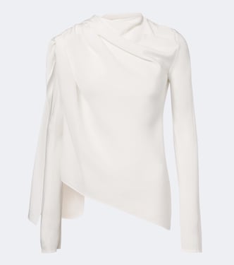 Maevi draped caped silk top | Tove