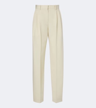 Cora wool and cotton canvas straight pants | Calvin Klein Collection