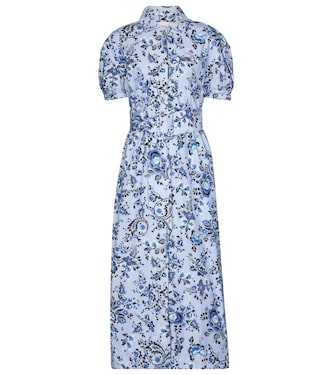 Robe midi Frederick en coton à fleurs | Erdem