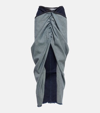 Draped denim maxi skirt | Alaïa