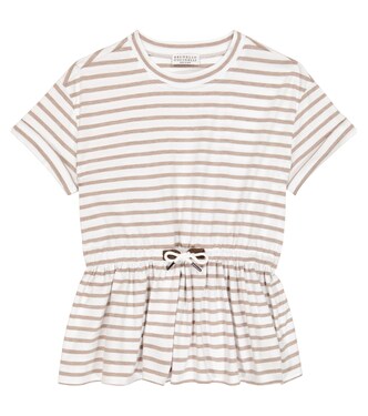 Striped cotton jersey T-shirt | Brunello Cucinelli Kids