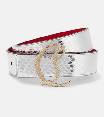 Ceinture CL 35 mm en cuir métallisé | Christian Louboutin