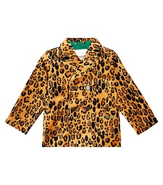 Leopard cotton velvet blazer | Mini Rodini