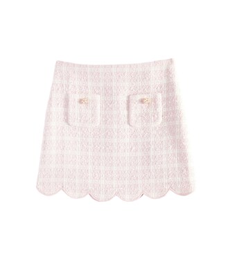 Scalloped checked bouclé skirt | Self-Portrait Kids