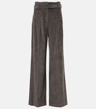 High-rise cotton tapered pants | Brunello Cucinelli