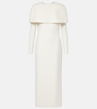 Bridal Gullu caped crêpe midi dress | Safiyaa