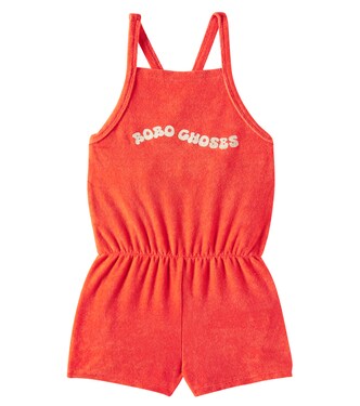 Wavy cotton-blend terry playsuit | Bobo Choses
