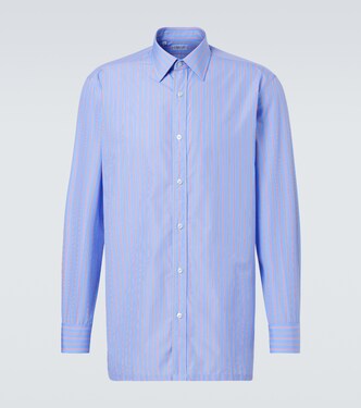 Striped cotton poplin shirt | Charvet
