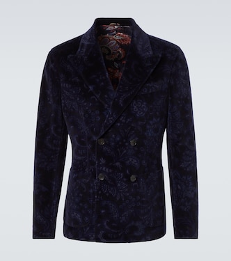 Double-breasted cotton-blend velvet blazer | Etro