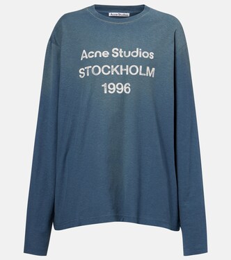 Logo distressed cotton-blend jersey T-shirt | Acne Studios