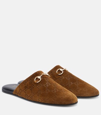 Horsebit GG suede mules | Gucci
