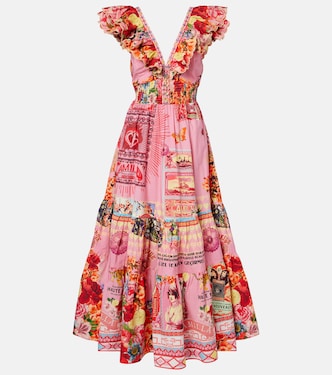 Collage Kingdom tiered cotton maxi dress | Camilla