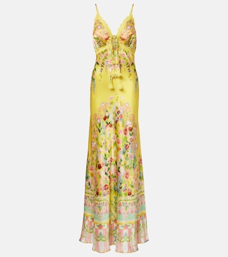 Printed silk charmeuse maxi dress | Camilla