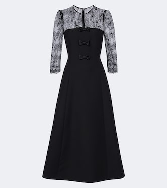 Crepe Couture lace-trimmed midi dress | Valentino