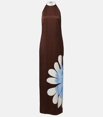 Agnes floral halterneck maxi dress | Cala de la Cruz